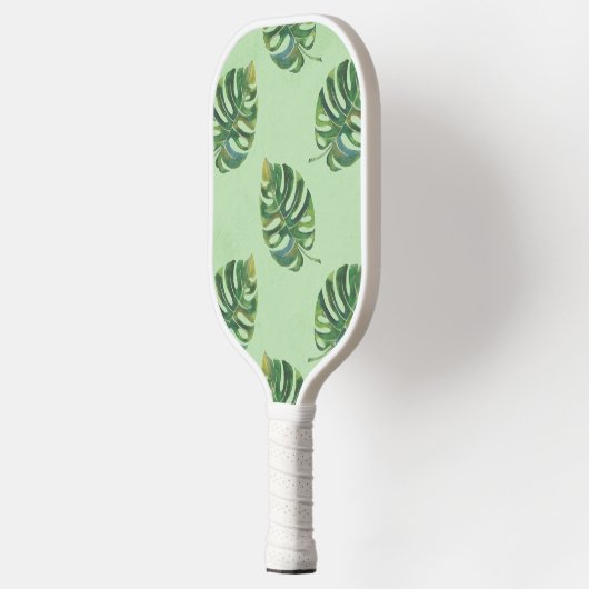Groene Tropische Monstera Plant Monogrammed Naam Pickleball Paddle (Links)