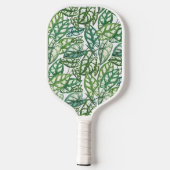 Groene Tropische Naam van het Patroonmonogram van Pickleball Paddle (Achterkant)