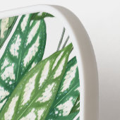 Groene Tropische Naam van het Patroonmonogram van Pickleball Paddle (Links Detail)