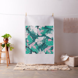Groene tropische oerwoud printpalm, palmbladeren stof