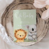 Groene Tropische Oerwoud Safari Baby shower Dieren Kaart