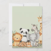 Groene Tropische Oerwoud Safari Baby shower Dieren Kaart (Achterkant)