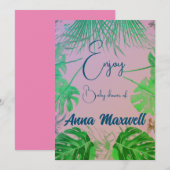 Groene tropische palm Baby shower Moderne achtergr Feestdagenkaart (Voorkant / Achterkant)