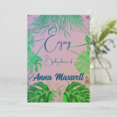 Groene tropische palm Baby shower Moderne achtergr Feestdagenkaart (Staand voorkant)