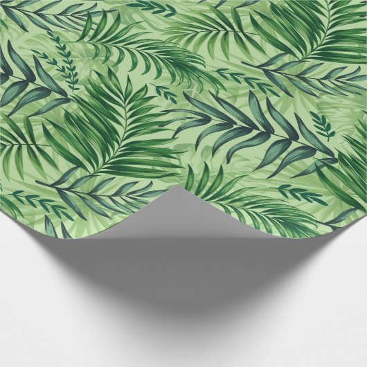 Groene tropische palm en stera-bladeren cadeaupapier (Hoek)