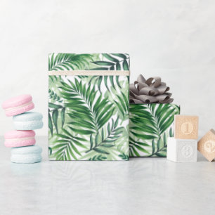 Groene tropische palm en stera-bladeren cadeaupapier