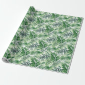 Groene tropische palm en stera-bladeren cadeaupapier (Uitgerold)