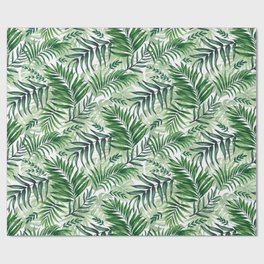 Groene tropische palm en stera-bladeren cadeaupapier (Vlak)