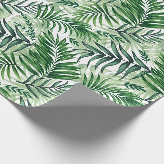 Groene tropische palm en stera-bladeren cadeaupapier (Hoek)