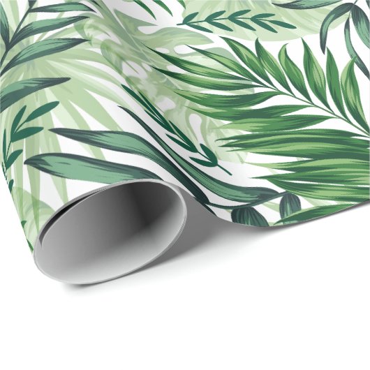 Groene tropische palm en stera-bladeren cadeaupapier (Rol Hoek)