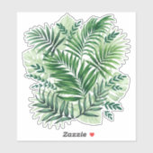Groene tropische palm en stera-bladeren sticker (Vel)