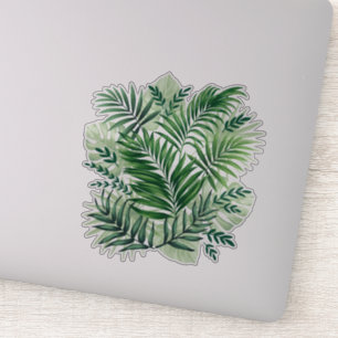 Groene tropische palm en stera-bladeren sticker