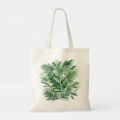 Groene tropische palm en stera-bladeren tote bag (Achterkant)