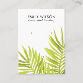 GROENE TROPISCHE PALM FAUNA EARRING STUD DISPLAY B VISITEKAARTJE