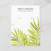 GROENE TROPISCHE PALM FAUNA KETTING EARING DISPLAY VISITEKAARTJE (Voorkant)