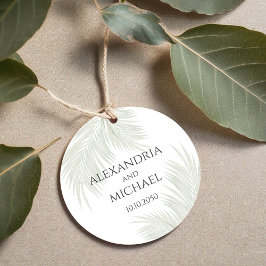 Groene Tropische Palm Leaves Wedding Bedankjes Labels