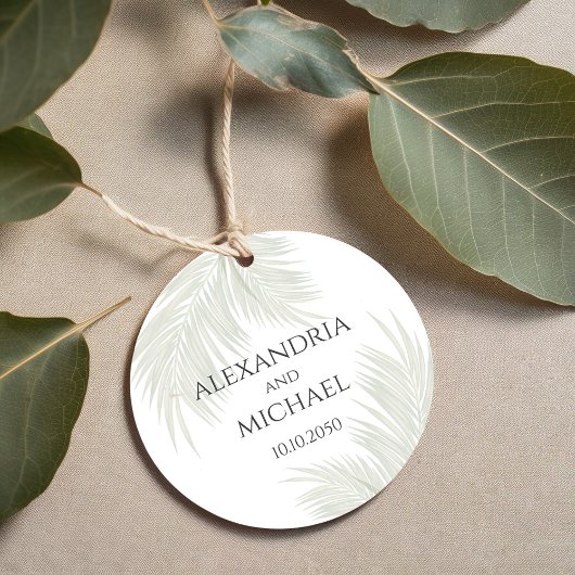 Groene Tropische Palm Leaves Wedding Bedankjes Labels
