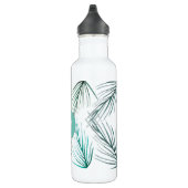 Groene Tropische Palm Waterverf verlaat Monogram Waterfles (Rechts)