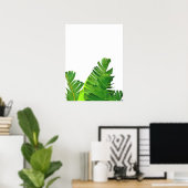 Groene tropische palmbananenbladeren poster (Thuiskantoor)