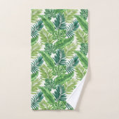 Groene tropische palmbananenmonstera lekt bad handdoek (Handdoek)