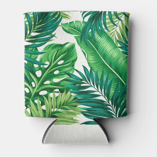 Groene tropische palmbananenmonstera lekt blikjeskoeler (Voorkant)