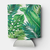 Groene tropische palmbananenmonstera lekt blikjeskoeler (Achterkant)