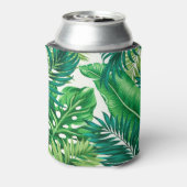 Groene tropische palmbananenmonstera lekt blikjeskoeler (Blikje Achterkant)