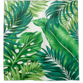 Groene tropische palmbananenmonstera lekt douchegordijn (Voorkant)