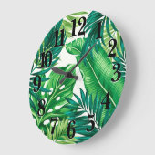 Groene tropische palmbananenmonstera lekt grote klok (Hoek)