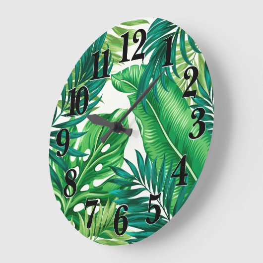 Groene tropische palmbananenmonstera lekt grote klok (Hoek)