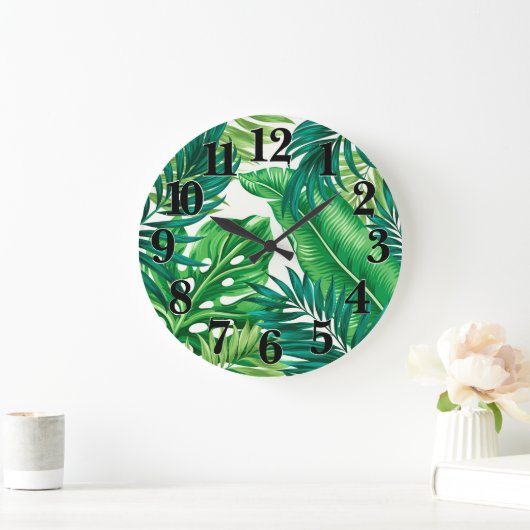 Groene tropische palmbananenmonstera lekt grote klok (Huis)