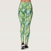 Groene tropische palmbananenmonstera lekt leggings (Achterkant)