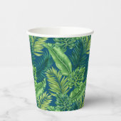 Groene tropische palmbananenmonstera lekt papieren bekers (Links)