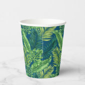 Groene tropische palmbananenmonstera lekt papieren bekers (Rechts)