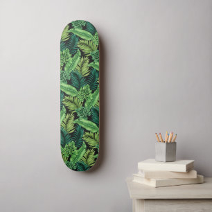 Groene tropische palmbananenmonstera lekt persoonlijk skateboard