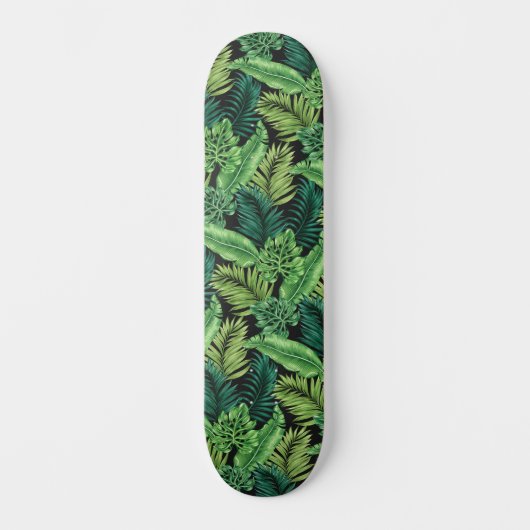 Groene tropische palmbananenmonstera lekt persoonlijk skateboard (Voorkant)