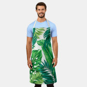 Groene tropische palmbananenmonstera lekt schort (Gedragen)