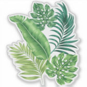 Groene tropische palmbananenmonstera lekt sticker (Voorkant)