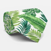 Groene tropische palmbananenmonstera lekt stropdas (Opgerold)