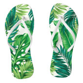 Groene tropische palmbananenmonstera lekt teenslippers (Voetbed)