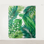 Groene tropische palmbananenmonstera lekt wandkleed (Voorkant)