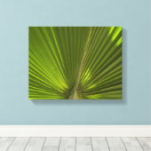 Groene Tropische Palmblad Canvas Afdruk (Insitu (Houten vloer))
