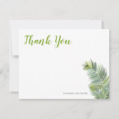 Groene tropische palmbladeren bedankkaart (Voorkant)