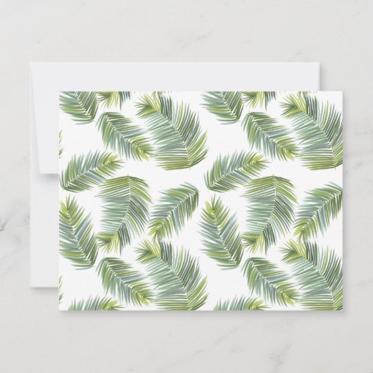 Groene tropische palmbladeren bedankkaart (Achterkant)