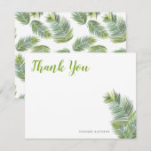 Groene tropische palmbladeren bedankkaart (Voorkant / Achterkant)