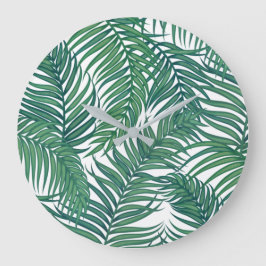 Groene tropische palmbladeren grote klok