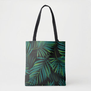 Groene tropische palmbladeren. Naadloze patroongra Tote Bag