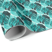 Groene tropische palmbladeren ontwerp. cadeaupapier (Rol Hoek)