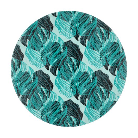 Groene tropische palmbladeren ontwerp. snijplank (Voorkant)