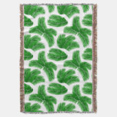 Groene tropische palmbladeren op wit deken (Voorkant Verticaal)